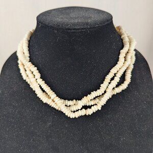 Puka Shell White Chip Necklace Screw Clasp Skater Surfer Punk 90s Y2K Vintage
